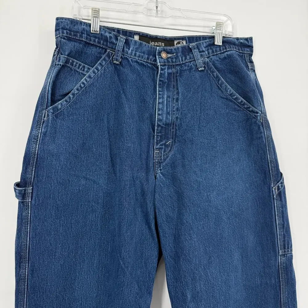 Vintage y2k Mens Levis SilverTab Baggy Skater Carpenter Blue Denim Jeans (34x32)